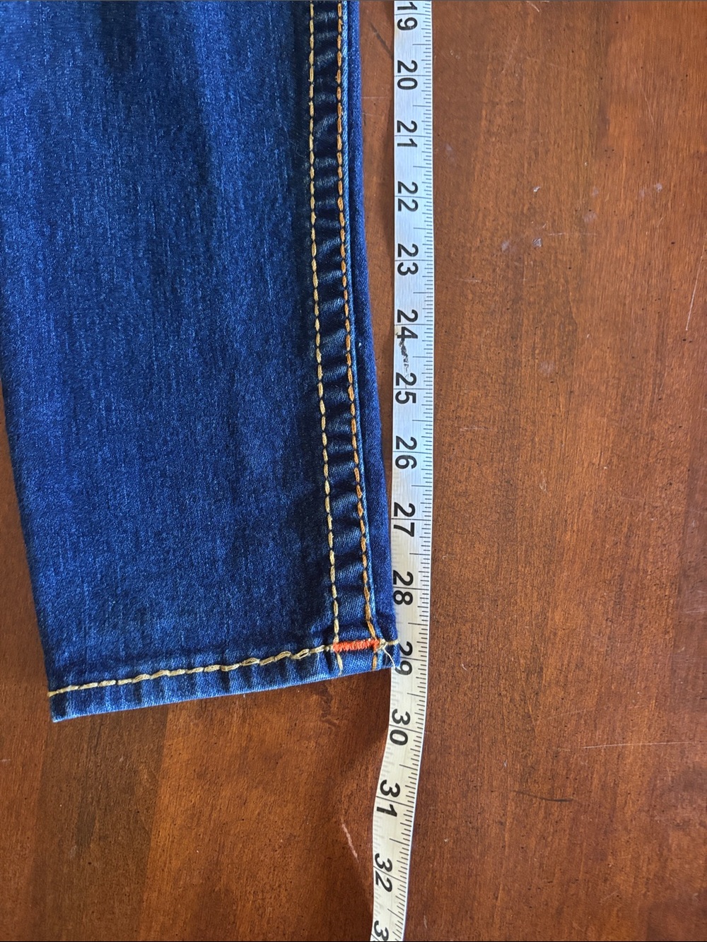 TRUE RELIGION Indigo Denim Skinny Jeans Size 28 with Topstitching (L-134) - Picture 8 of 10